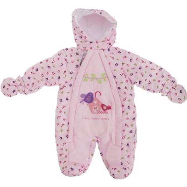 Baby girls bird pattern all in one hooded winter snowsuit baby990