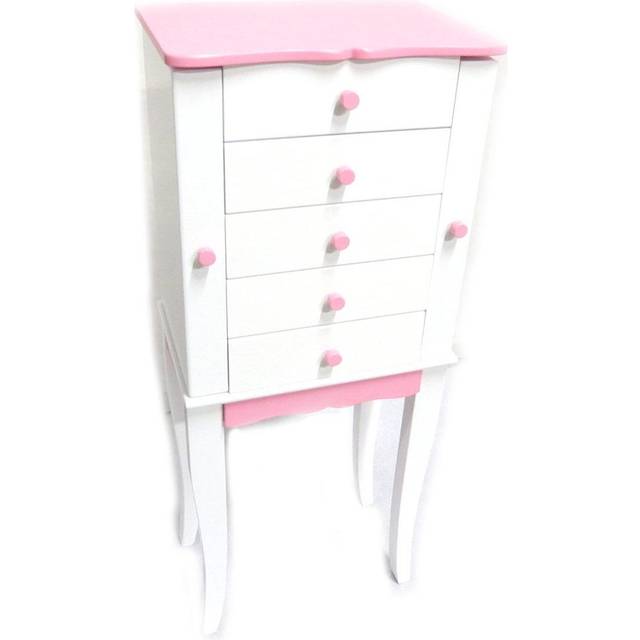 Les Trésors De Lily [N5295] - Wooden Dresser Jewelry Box 'Princess' white pink - 73x31x21 cm white