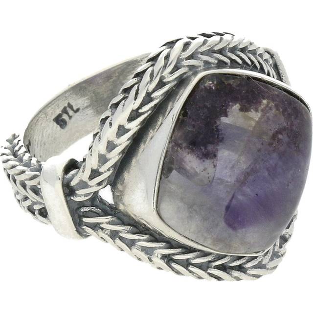Sterling Silver Blue John Cushion Foxtail Ring D