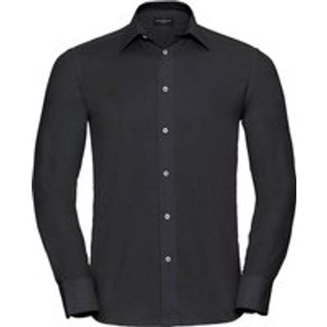 Oxford Tailored Long-Sleeved Formal Shirt - Black