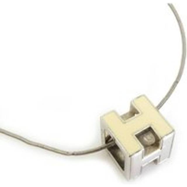 Womens Preloved Cube H Pendant Necklace Wo - Silver - Grey - One Size