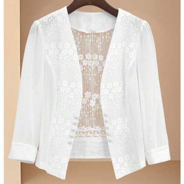 SHEIN 25 New Lace Patchwork Lightweight Women Jacket, Summer