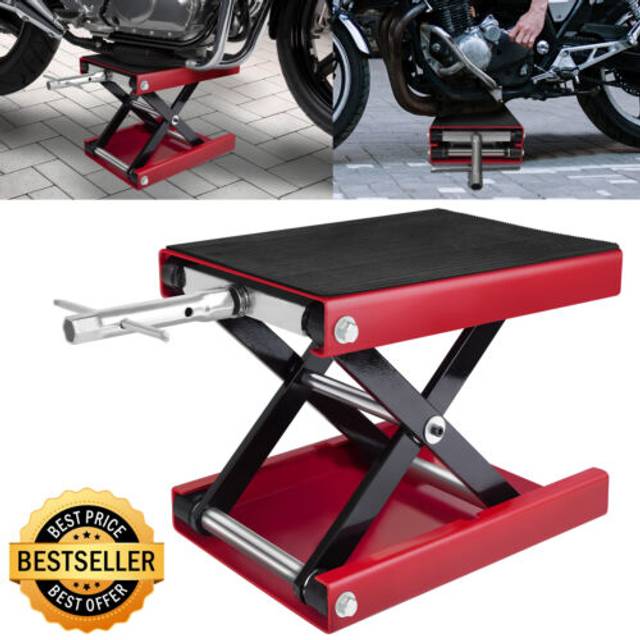 Black pro range b5147 motorcycle bike 500kg workshop scissor lift jack stand