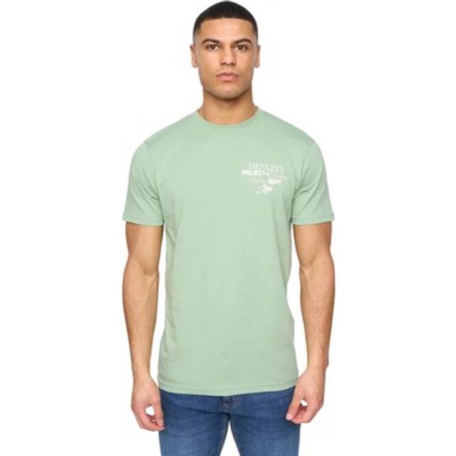 (S, Sage Green) Henleys Mens Hentitled Cotton T-Shirt