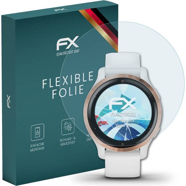 Atfolix 3x screen protector for garmin venu 2s protective film clear&flexible