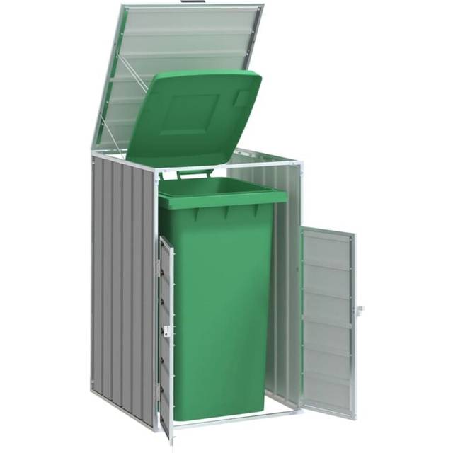 vidaXL Wheelie Bin Storage for Single Bin Grey 72x81x115 cm Steel