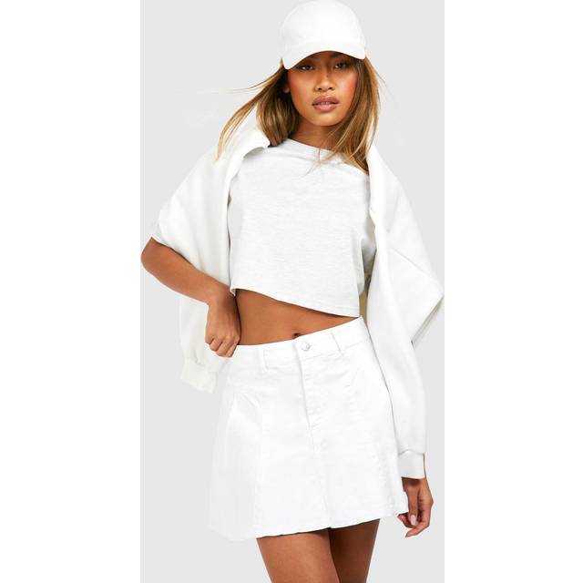 Womens Pleated Tennis Skirt - White - S