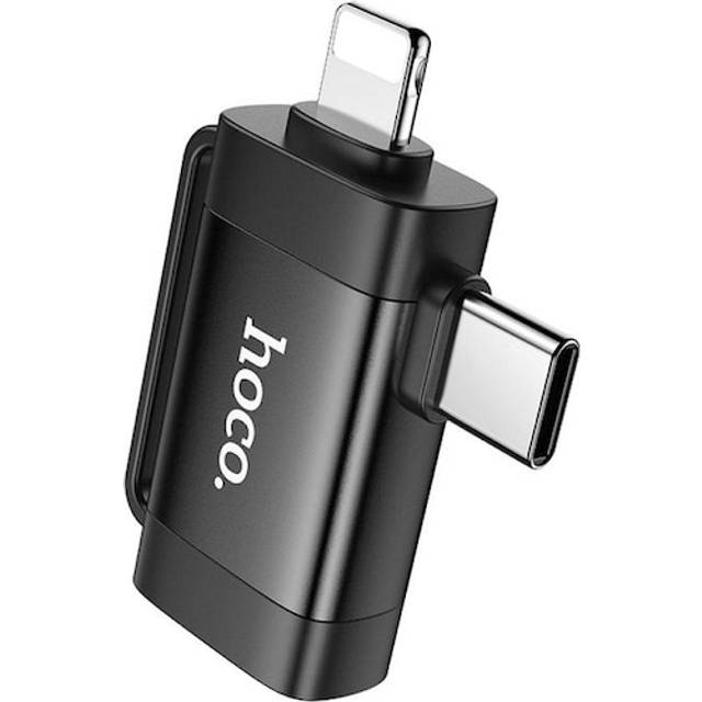 Hoco 2in1 Adapter OTG USB-A till Lightning/USB-C UA31F - Svart
