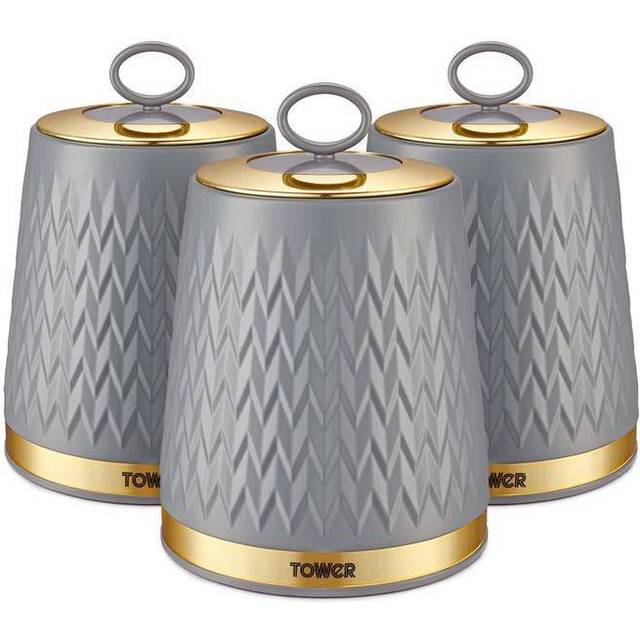 Tower - T826091GRY - Empire Set of 3 Canisters