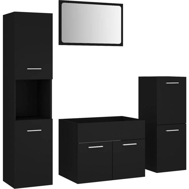 Vidaxl - Bathroom Furniture Set Black Engineered Wood