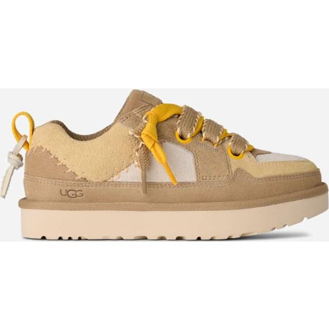 UGG® Lo Lowmel Biarritz Trainer in Brown, Size 3, Suede/Polyester/Leather - Mustard Seed