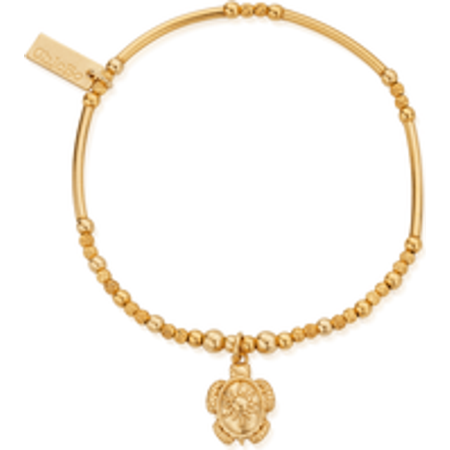 ChloBo Treasures Of Bali Sheltered Glow 18ct Yellow Gold Plated Turtle Charm Bracelet GBFBMN3505