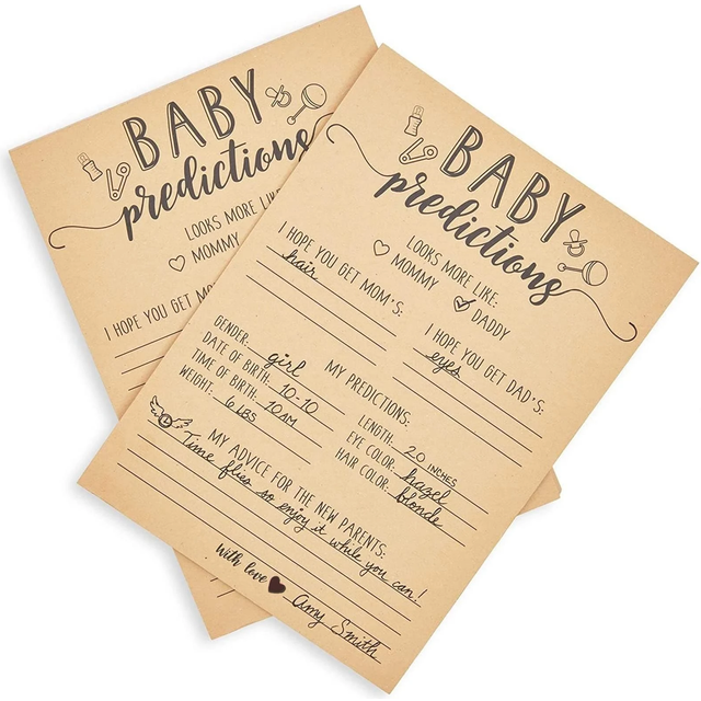 SHEIN 30/20/10pcs Baby Shower Prediction Cards For Boys And Girls For Gender Reveal Games, Party Activity ,Add These Prediction Sheets To Your Gender Reveal