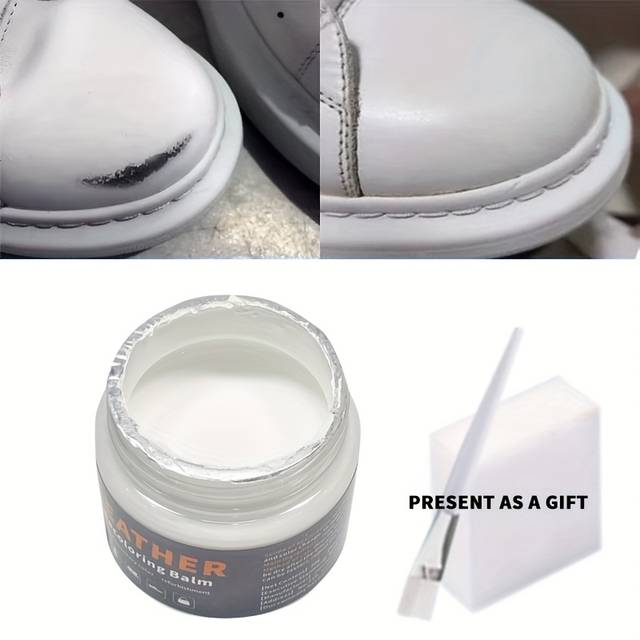 TEMU White Shoe Dye Leather Color Restoration Cream, Suitable For Shoes, Boots, Furniture, And Leather Goods To Repair And Protect Faded Or Discolored Leather