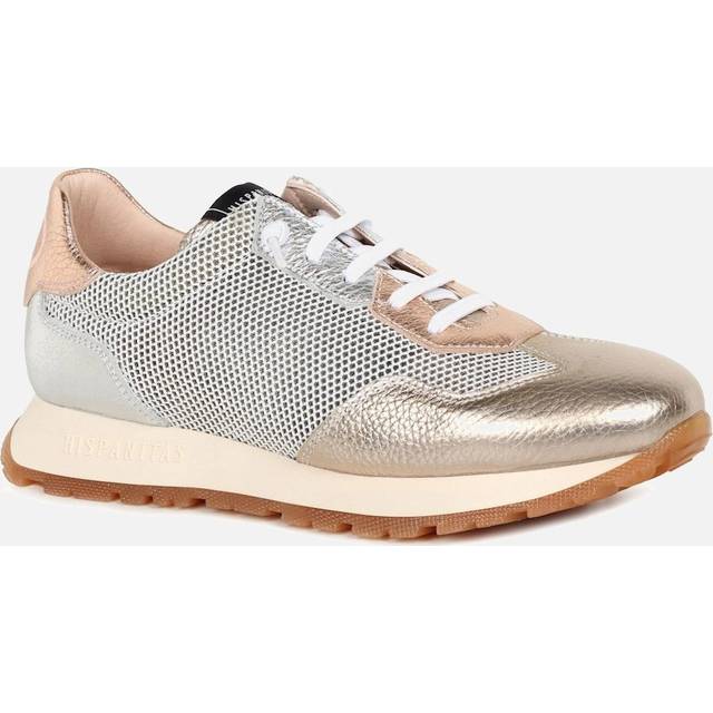 Hispanitas for woman. CHV253869 Leather Sneakers Kansas gold (38), 3 to 5 cm, Laces, Casual