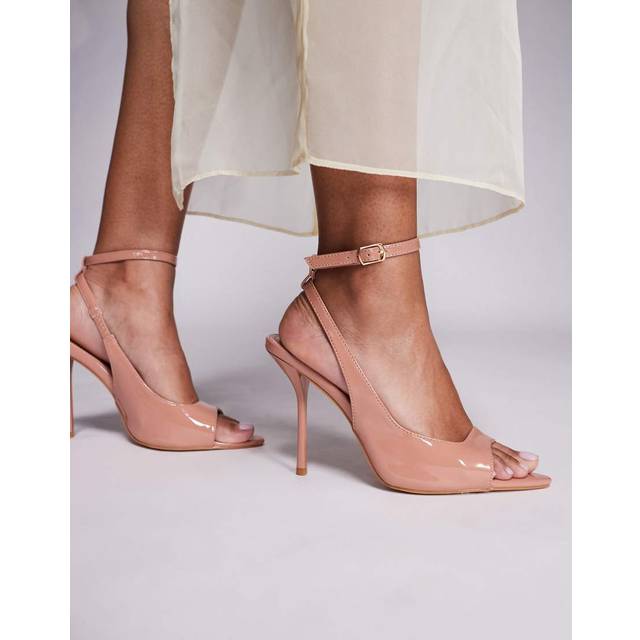 SIMMI London – Theodosia – Beige sandaler med hög klack och knytdetaljer-Naturlig