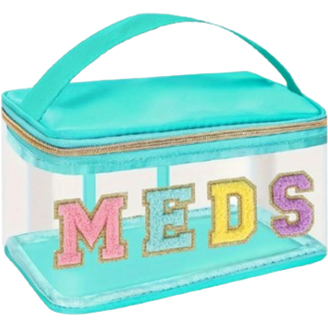 SHEIN Fashion Transparent PVC Cosmetic Bag, 7 Color Options, MEDS Makeup Bag - With Handle Transparent PVC Travel Medicine Storage Bag, Waterproof Nylon Zip
