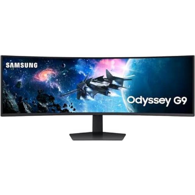 Samsung Odyssey G9 49 tum 240 Hz, 1ms, 1 000R böjd VA-panel, DWQHD-upplösning: 5 120 x 1 440, 2500:1, AMD FreeSync Premium Pro, Auto Source Switch +, HDR1000 och HDR10