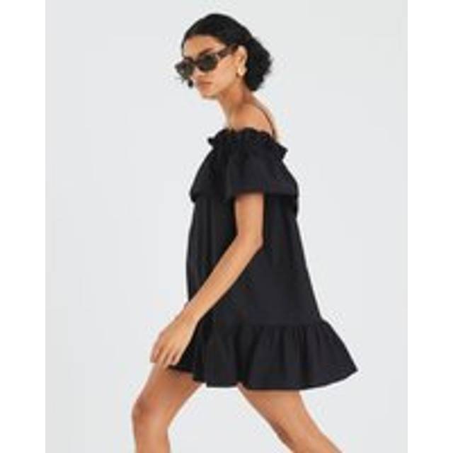 River Island Womens Black Ruffle Bardot Polka Dot Midi Dress - XL