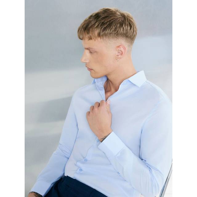 Mens River Island Blue Slim Fit Formal Shirt - L