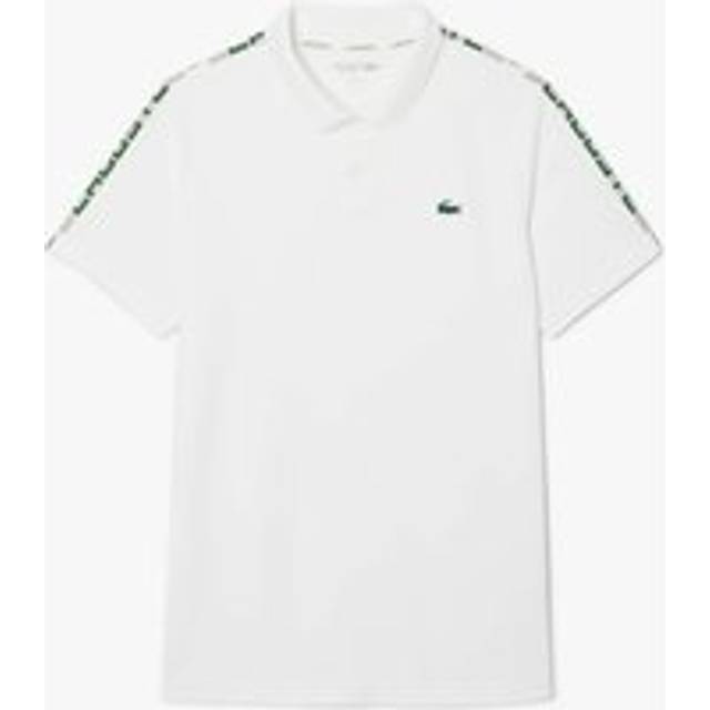 Lacoste Grid Tape Polo Shirt - White - Mens - 4/M