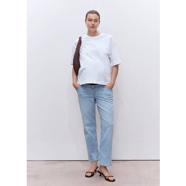 Maternity Straight Jeans medium blue - Woman - 6 - MANGO - Medium Blue