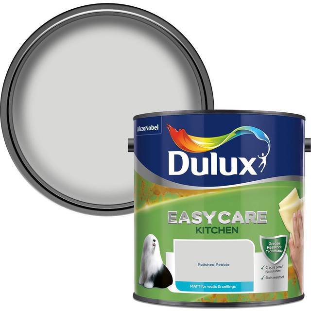 Dulux Easycare Kitchen Polished Pebble Matt Emulsion Paint 2.5L - Grey