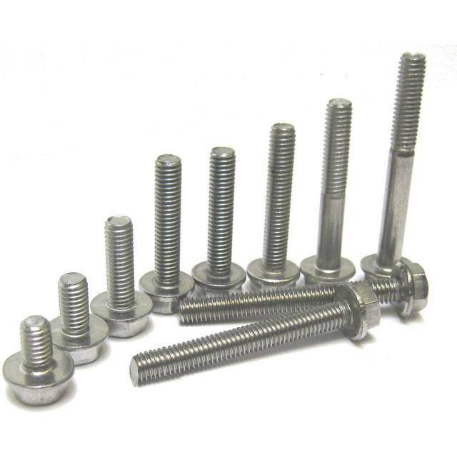 M6 - 6mm - 6mm stainless steel hexagon flange bolts from 10mm to 50mm long