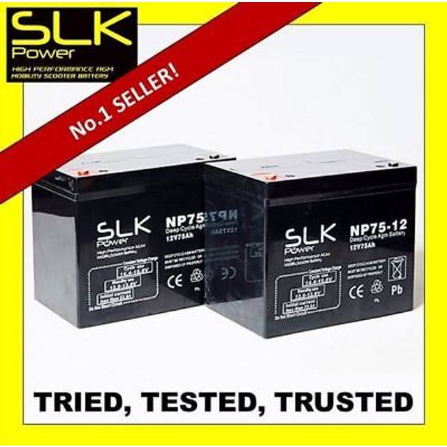 Shoprider cordoba 2 x 12v 75ah heavy duty agm mobility scooter batteries