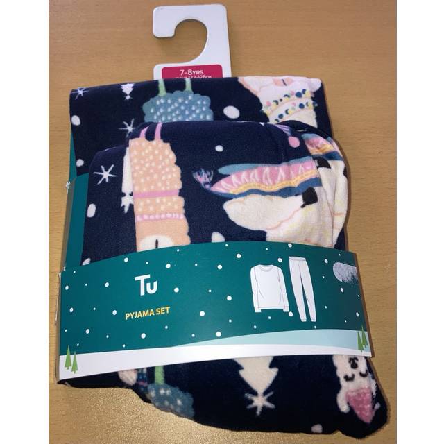 Girls llama tu pyjamas soft touch pjs 7-8 years christmas xmas gift present