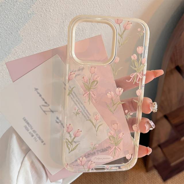 TEMU Sweet Pink Phone Case Compatible With Iphone 15, 16 Pro Max, Suitable For 14, Double-layer Edge For Drop Protection, Transparent For 13, And 11.