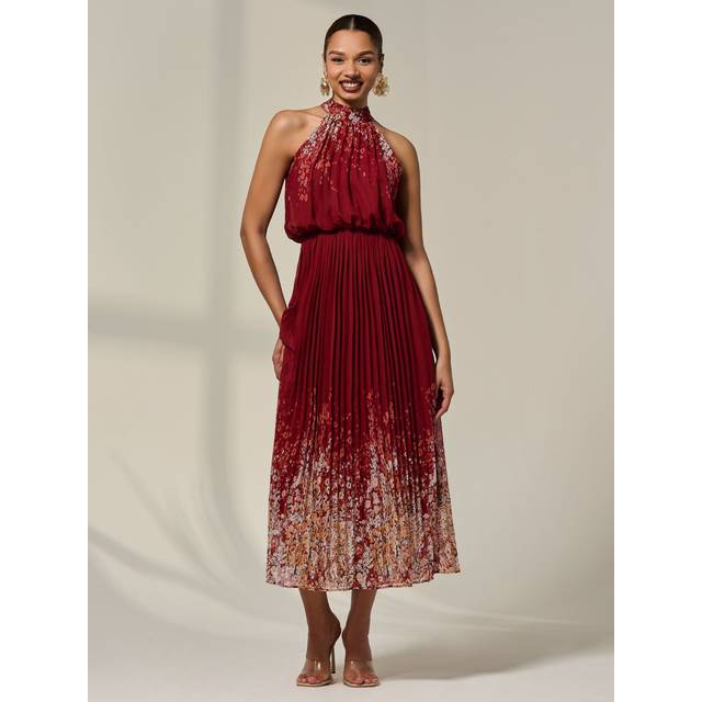 Jolie Moi Floral Halterneck Maxi Dress