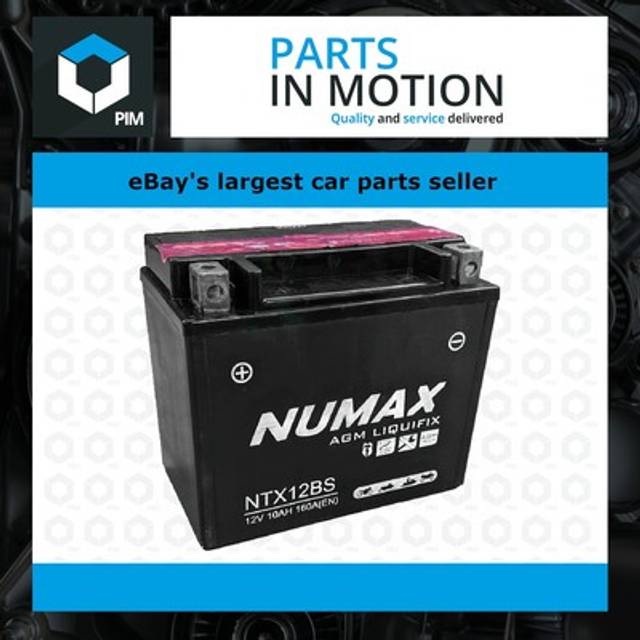 Numax ntx12bs ( ytx12-bs ) agm liquifix motorcycle battery