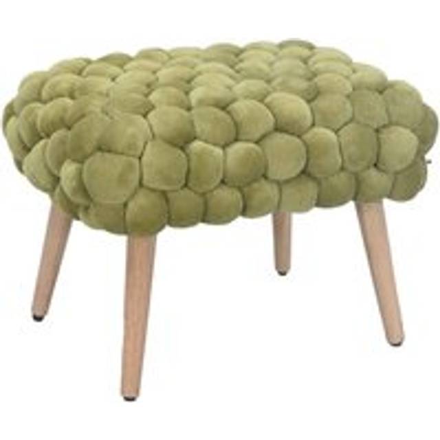 Artemis Home Cushla Bubbly Velvet Small Footstool - Green, Green