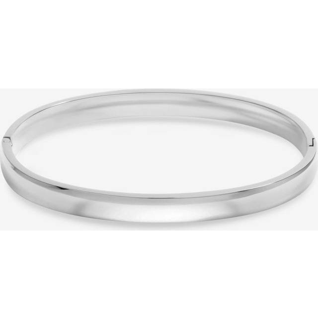 Waterproof Silver Plated Polished Bangle - One Size