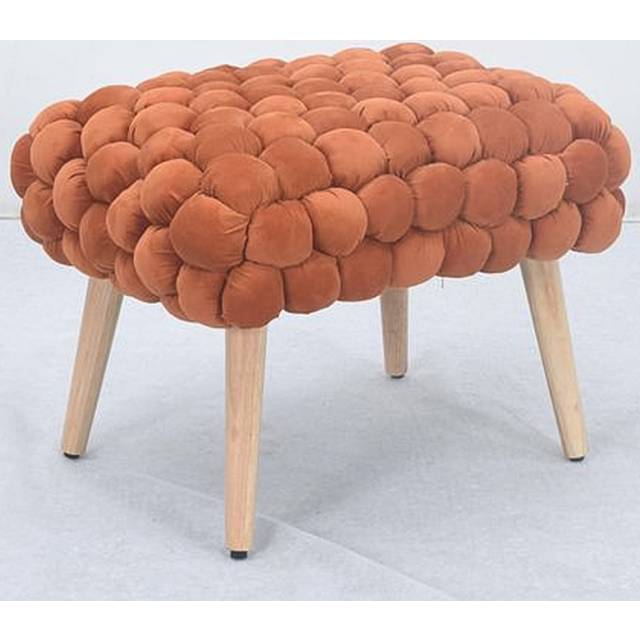 Artemis Home Cushla Bubbly Velvet Small Footstool - Brown, Orange