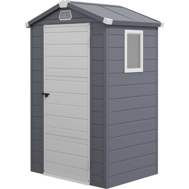 Outsunny - 4 x 3ft Garden Shed Storage with Foundation Kit and Vents 4 x 3ft