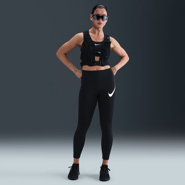 Nike Women's Dri-Fit Tempo High-Rise 7/8 Leggings Leggings Dam Storlek L Färg svart