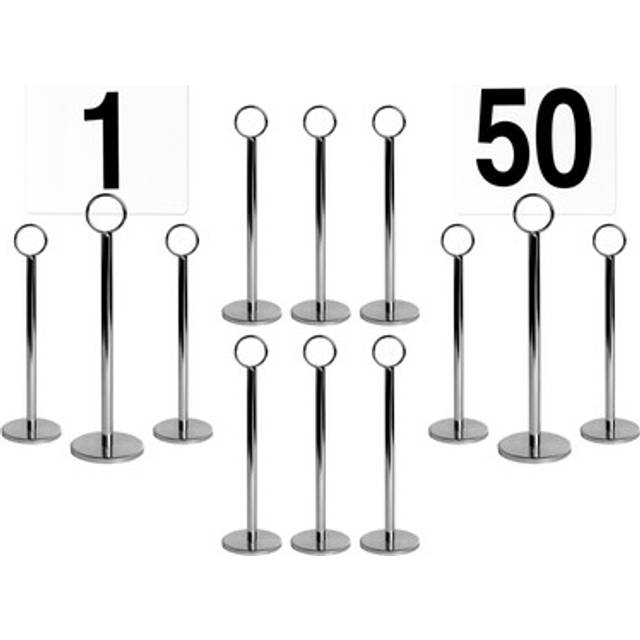50x table numbers with 20cm holders wedding place card sign stand set silver