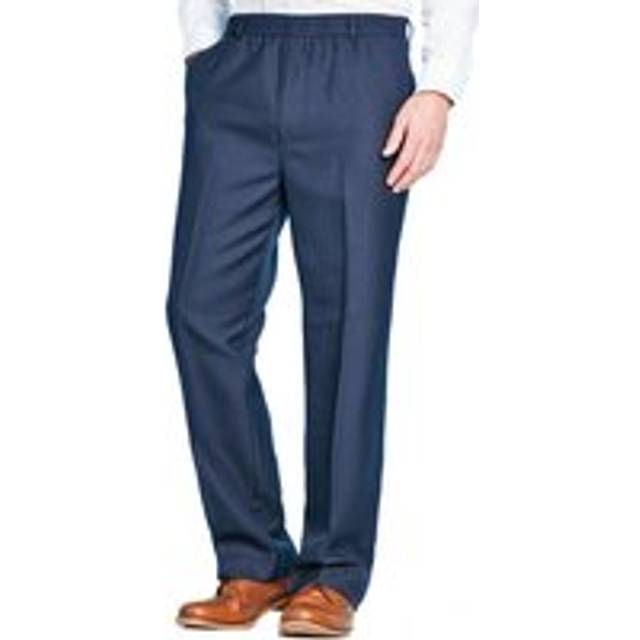 Pack of 2 Elasticated Waist Pull-On Trousers - Navy - 32R