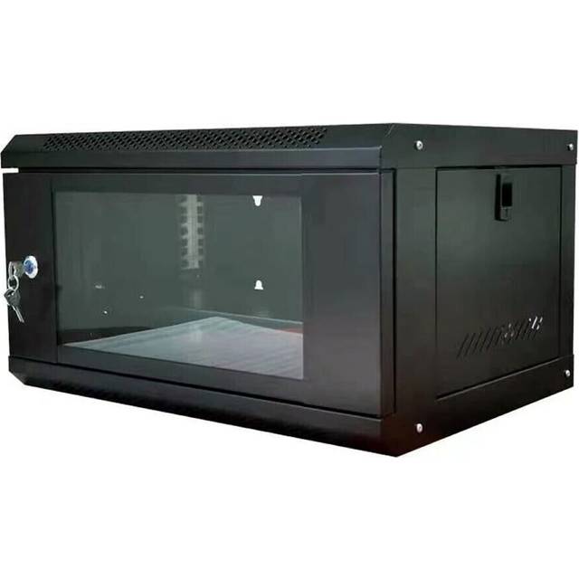 6u 450mm 19" black network data cabinet wall mountable rack - flat packed