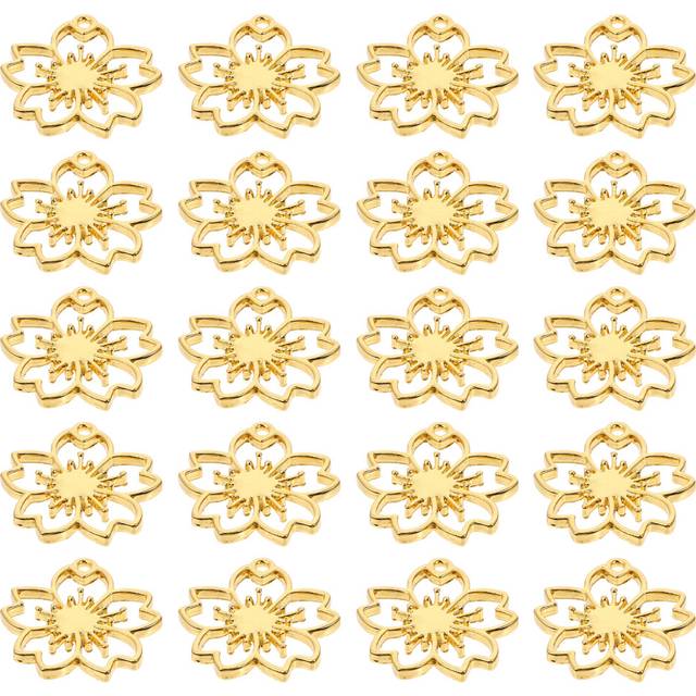 20 pcs sakura border pendant mother open frame pendants hollow epoxy