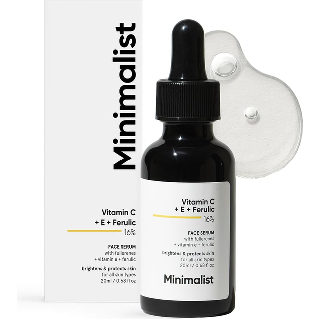 Minimalist 16% vitamin c serum with vitamin e & ferulic acid to enhance brightn