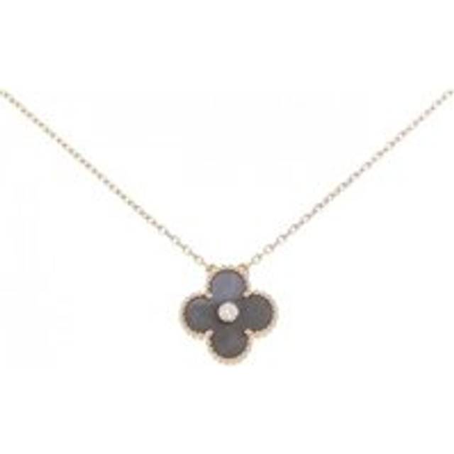 Womens Preloved Alhambra Necklace Onyx Pendant Wo - Gold - Metallics - One Size