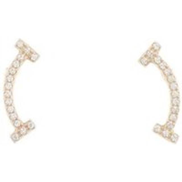 Womens Preloved Diamond Curve Earrings Wo - Gold - Metallics - One Size