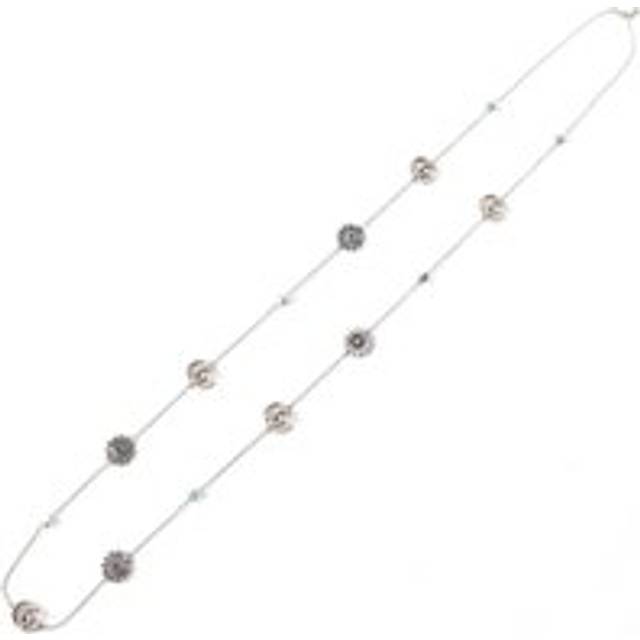 Womens Preloved GG Sunflower Long Necklace Wo - Metallic - Silver - Grey - One Size