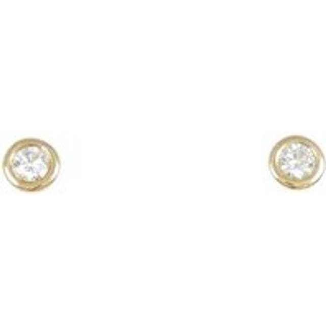 Womens Preloved Diamond Bezel Stud Earrings Wo - Gold - Metallics - One Size