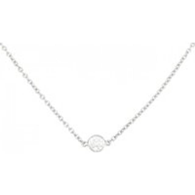 Womens Preloved Solitaire Diamond Necklace Wo - Silver - Grey - One Size