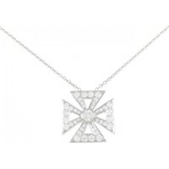 Womens Preloved Maltese Cross Diamond Pendant Wo - Silver Necklaces - Grey - One Size