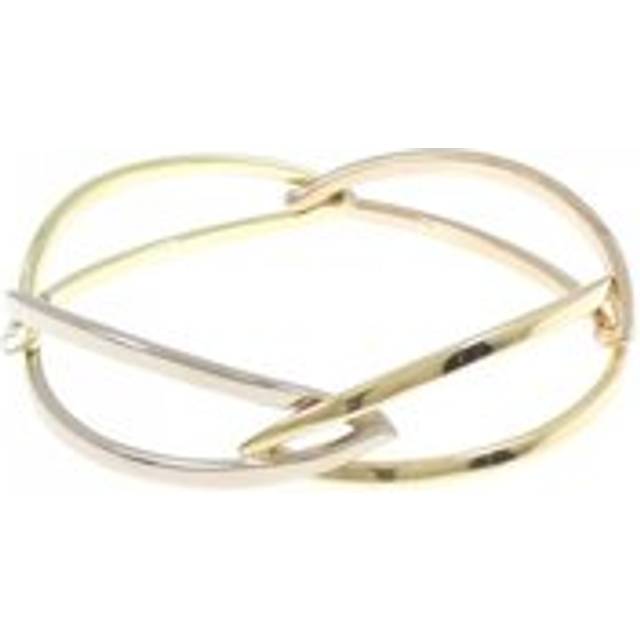 Womens Preloved TriColor Gold Intertwined Bangle Wo Bracelets - Metallics - One Size